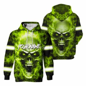 Hi Vis Hoodie Reflective Skull King Custom Name Safety Workwear