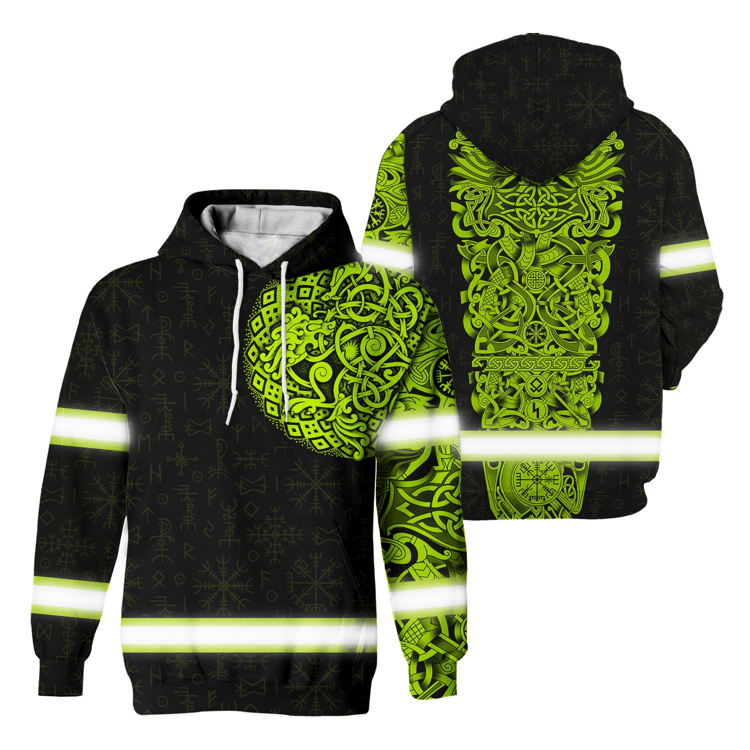 Hi Vis Hoodie Reflective Vikings Tattoo Safety Workwear