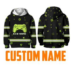Hi Vis Kids Hoodie Reflective Game Player Custom Name Safety Workwear