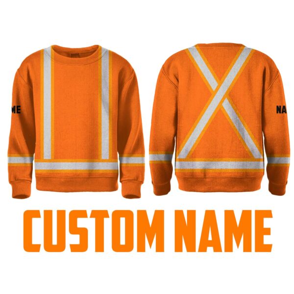 Hi Vis Kids Long Sleeves Reflective Basic Cross Custom Name Safety Workwear