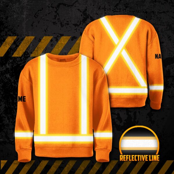 Hi Vis Kids Long Sleeves Reflective Basic Cross Custom Name Safety Workwear
