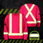 Hi Vis Kids Long Sleeves Reflective Basic Cross Custom Name Safety Workwear