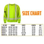 Hi Vis Kids Long Sleeves Reflective Basic Cross Custom Name Safety Workwear