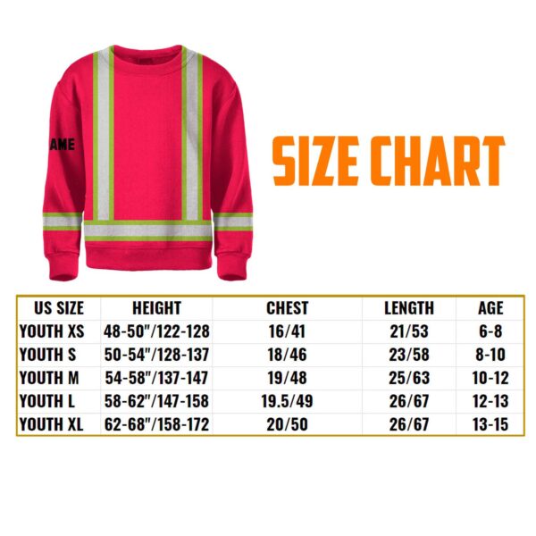 Hi Vis Kids Long Sleeves Reflective Basic Cross Custom Name Safety Workwear