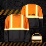 Hi Vis Kids Long Sleeves Reflective Black Below Custom Name Safety Workwear