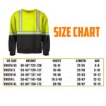 Hi Vis Kids Long Sleeves Reflective Black Below Custom Name Safety Workwear