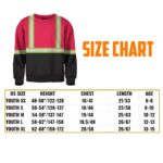 Hi Vis Kids Long Sleeves Reflective Black Below Custom Name Safety Workwear
