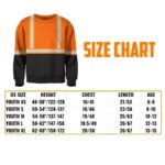 Hi Vis Kids Long Sleeves Reflective Black Below Custom Name Safety Workwear