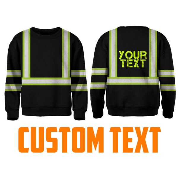Hi Vis Kids Long Sleeves Reflective Green Black Orange Custom Name Safety Workwear