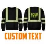 Hi Vis Kids Long Sleeves Reflective Green Black Orange Custom Name Safety Workwear
