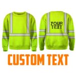Hi Vis Kids Long Sleeves Reflective Green Black Orange Custom Name Safety Workwear