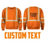 Hi Vis Kids Long Sleeves Reflective Green Black Orange Custom Name Safety Workwear