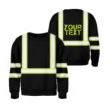 Hi Vis Kids Long Sleeves Reflective Green Black Orange Custom Name Safety Workwear