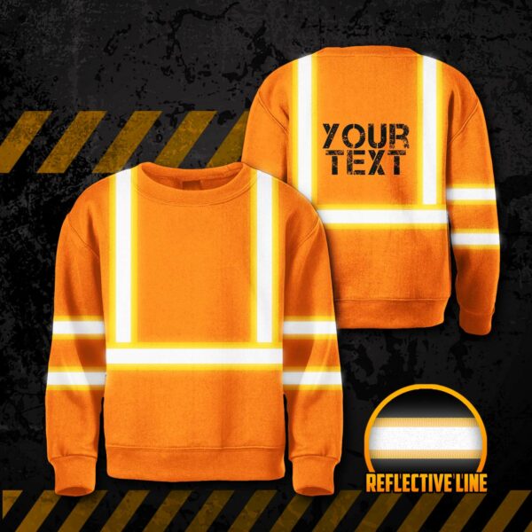 Hi Vis Kids Long Sleeves Reflective Green Black Orange Custom Name Safety Workwear