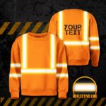 Hi Vis Kids Long Sleeves Reflective Green Black Orange Custom Name Safety Workwear