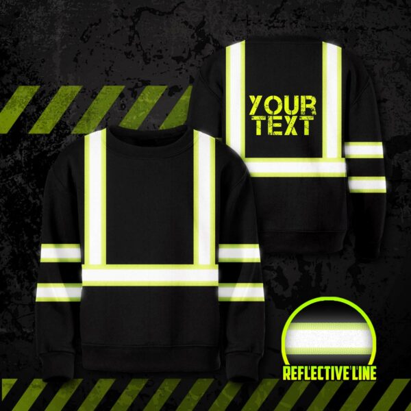 Hi Vis Kids Long Sleeves Reflective Green Black Orange Custom Name Safety Workwear