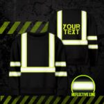Hi Vis Kids Long Sleeves Reflective Green Black Orange Custom Name Safety Workwear