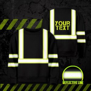 Hi Vis Kids Long Sleeves Reflective Green Black Orange Custom Name Safety Workwear