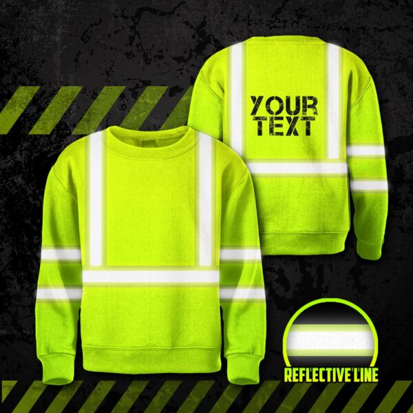Hi Vis Kids Long Sleeves Reflective Green Black Orange Custom Name Safety Workwear