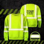 Hi Vis Kids Long Sleeves Reflective Green Black Orange Custom Name Safety Workwear