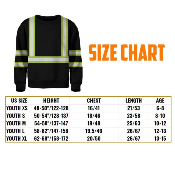 Hi Vis Kids Long Sleeves Reflective Green Black Orange Custom Name Safety Workwear