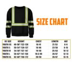 Hi Vis Kids Long Sleeves Reflective Green Black Orange Custom Name Safety Workwear