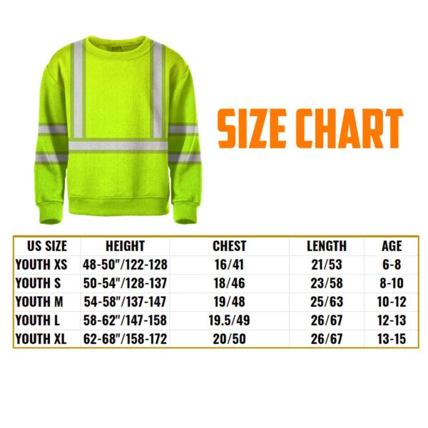 Hi Vis Kids Long Sleeves Reflective Green Black Orange Custom Name Safety Workwear