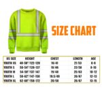 Hi Vis Kids Long Sleeves Reflective Green Black Orange Custom Name Safety Workwear