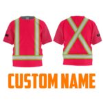 Hi Vis Kids Tshirt Reflective Basic Cross Custom Name Safety Workwear