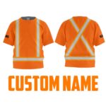 Hi Vis Kids Tshirt Reflective Basic Cross Custom Name Safety Workwear