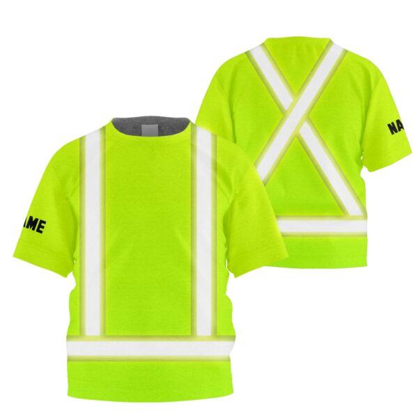 Hi Vis Kids Tshirt Reflective Basic Cross Custom Name Safety Workwear