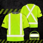 Hi Vis Kids Tshirt Reflective Basic Cross Custom Name Safety Workwear