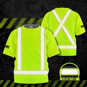 Hi Vis Kids Tshirt Reflective Basic Cross Custom Name Safety Workwear