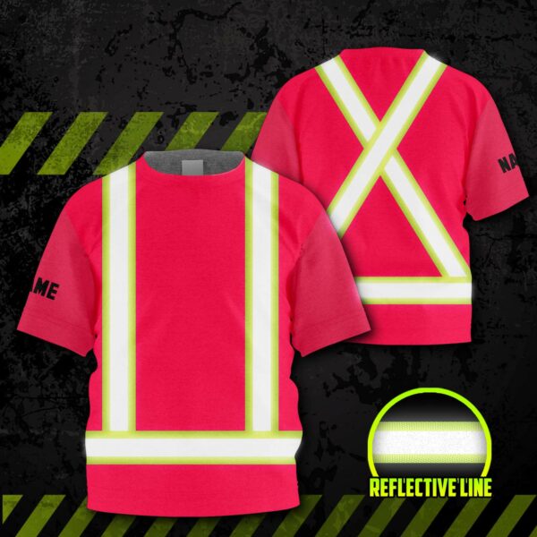 Hi Vis Kids Tshirt Reflective Basic Cross Custom Name Safety Workwear