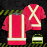 Hi Vis Kids Tshirt Reflective Basic Cross Custom Name Safety Workwear