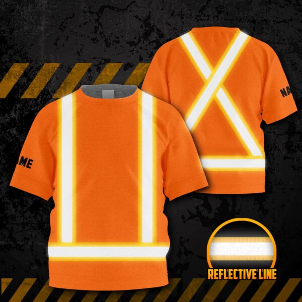 Hi Vis Kids Tshirt Reflective Basic Cross Custom Name Safety Workwear