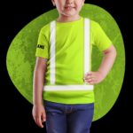 Hi Vis Kids Tshirt Reflective Basic Cross Custom Name Safety Workwear