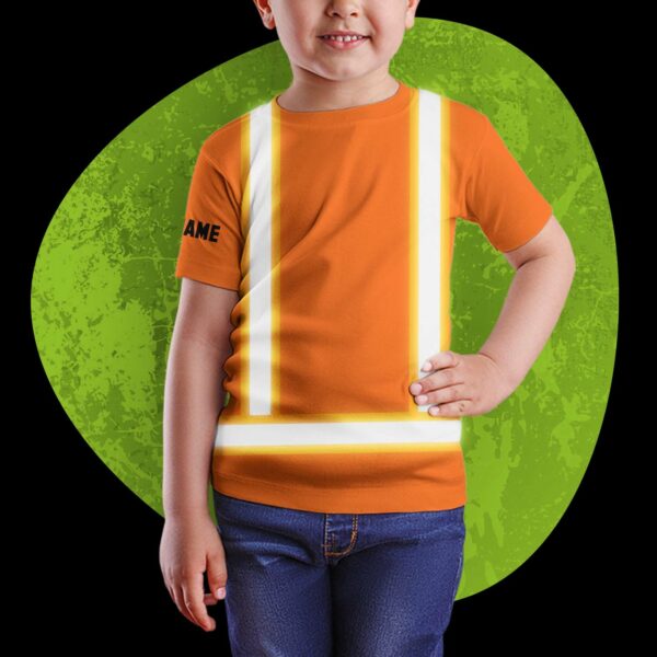 Hi Vis Kids Tshirt Reflective Basic Cross Custom Name Safety Workwear