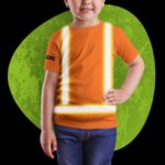 Hi Vis Kids Tshirt Reflective Basic Cross Custom Name Safety Workwear