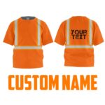 Hi Vis Kids Tshirt Reflective Green Black Orange Custom Name Safety Workwear