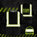Hi Vis Kids Tshirt Reflective Green Black Orange Custom Name Safety Workwear