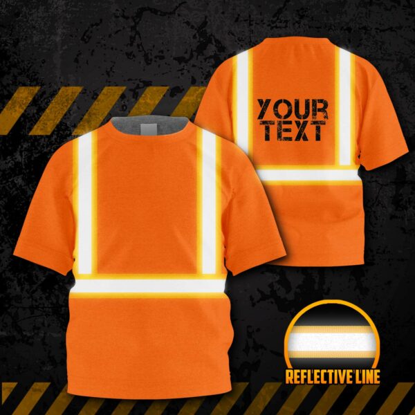 Hi Vis Kids Tshirt Reflective Green Black Orange Custom Name Safety Workwear