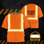 Hi Vis Kids Tshirt Reflective Green Black Orange Custom Name Safety Workwear
