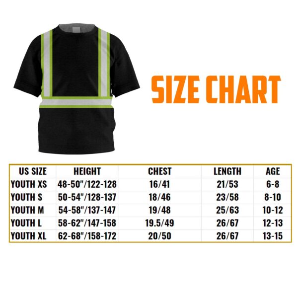 Hi Vis Kids Tshirt Reflective Green Black Orange Custom Name Safety Workwear