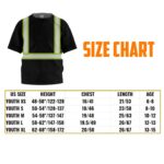 Hi Vis Kids Tshirt Reflective Green Black Orange Custom Name Safety Workwear