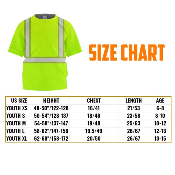 Hi Vis Kids Tshirt Reflective Green Black Orange Custom Name Safety Workwear