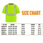 Hi Vis Kids Tshirt Reflective Green Black Orange Custom Name Safety Workwear