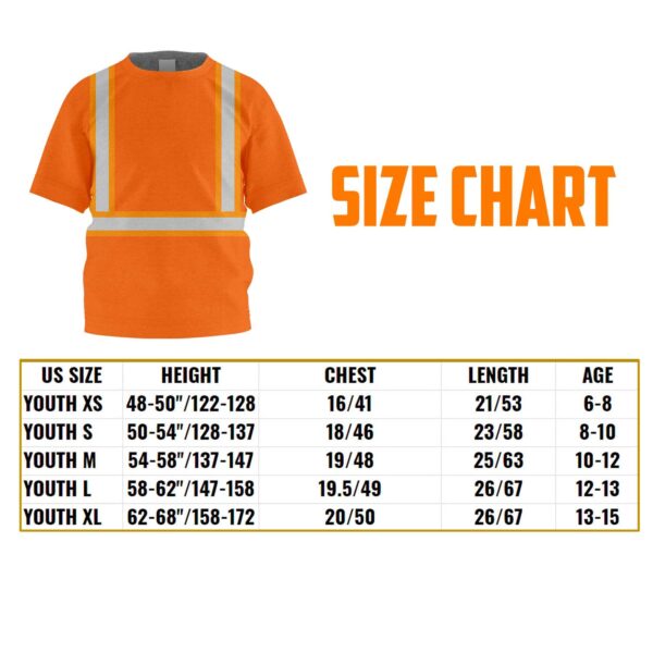 Hi Vis Kids Tshirt Reflective Green Black Orange Custom Name Safety Workwear