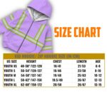 Hi Vis Kids Zip Hoodie Reflective Light Violet Custom Name Safety Workwear