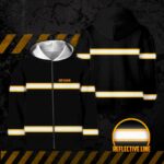 Hi Vis Kids Zip Hoodie Reflective Orange Line Custom Name Safety Workwear